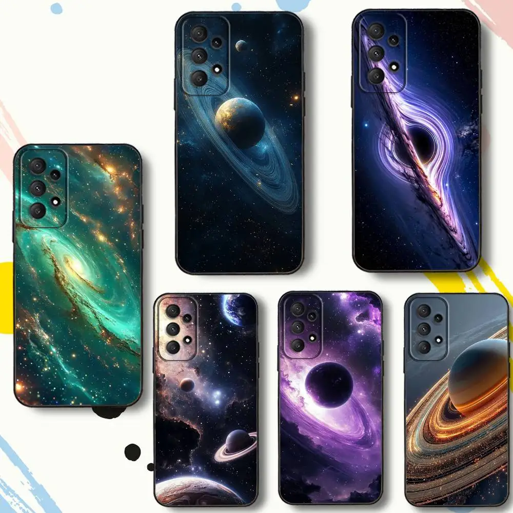 

Cosmic G-galaxies P-planets Phone Case For Samsung Galaxy A 80,72,73,91,53,22,51,52,5G,Plus,J,Note Soft Black Cover