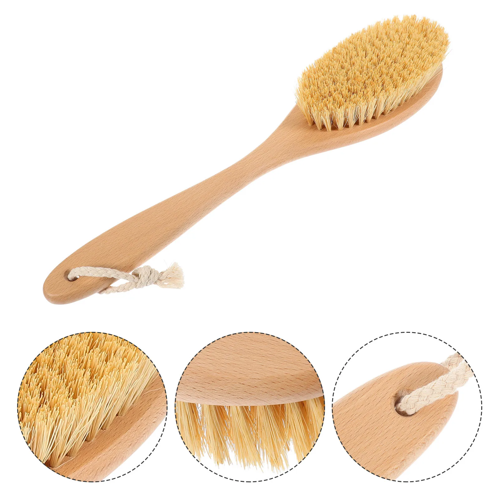 

Long Handle Shower Body Scrubber Natural Wood Bath Brush Back Cleaning Exfoliating Shower Back Scrubber Body Bathing Tool