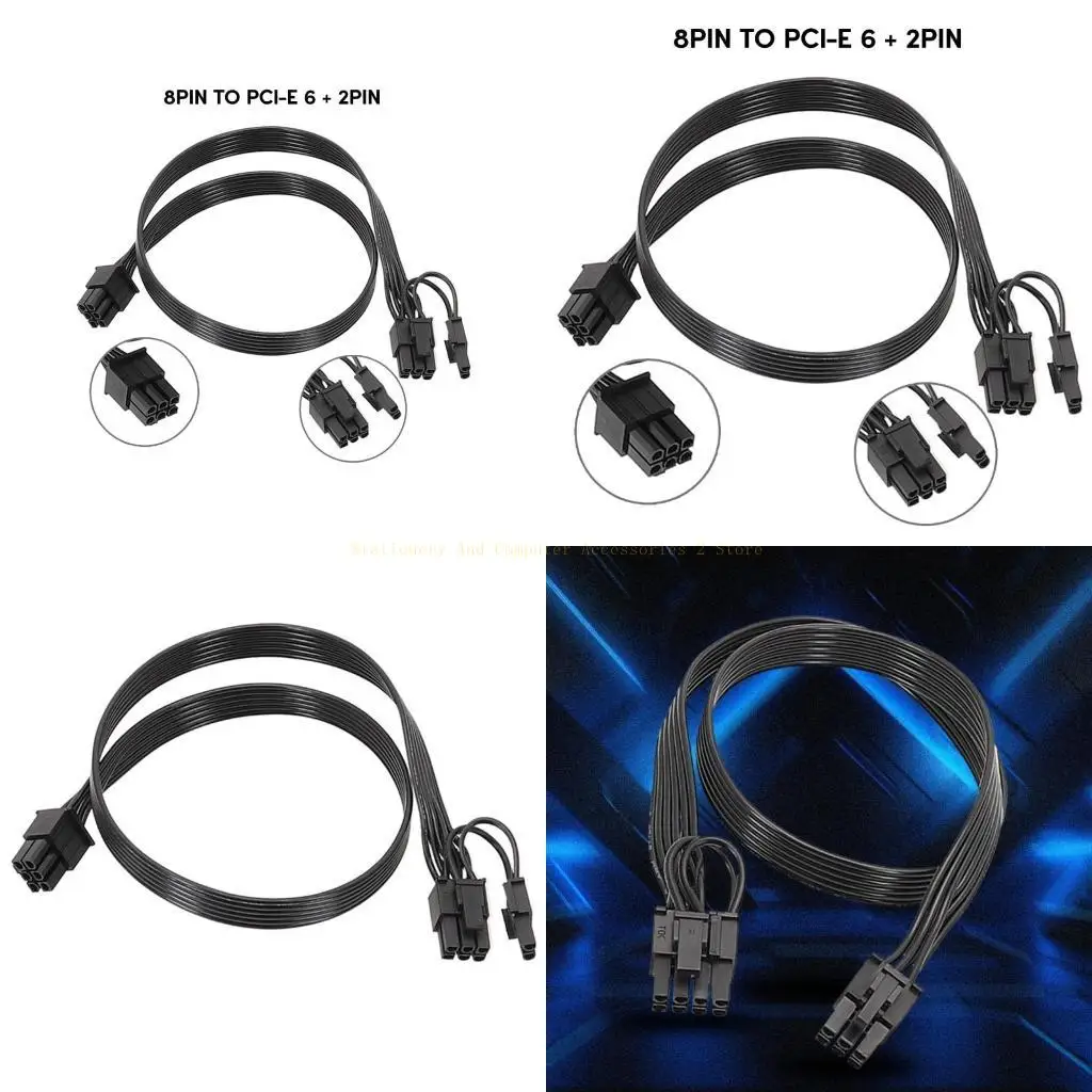 

PCIe 6Pin To 6+2Pin Power Supply Cable GPU 6Pin To 8pin PSUs Module Cable