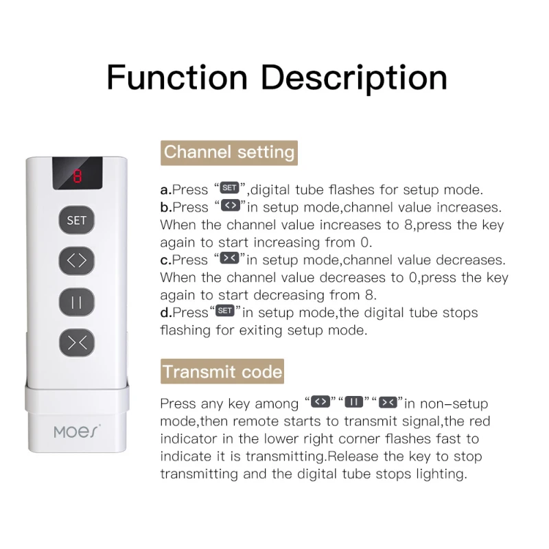 Channel RF433 Remote Control for WiFi Curtain Switch RF Roller Blinds Module Battery Powered Curtain Accessories Emitter