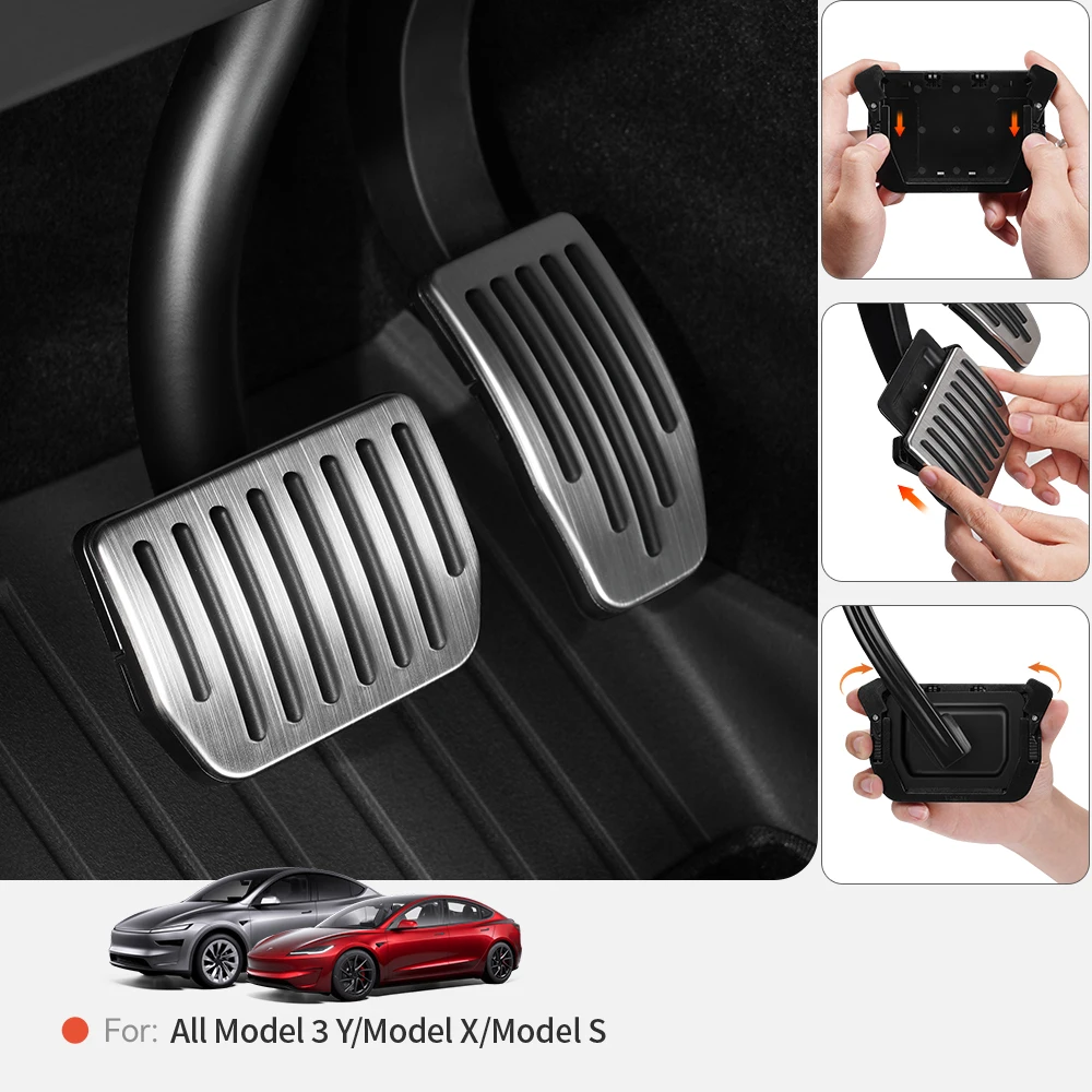 YZ Pour Tesla Model 3 Y/YL Highland Juniper 2019-2026 – Accessoires de protection pour pédales, couvre-pédales en alliage à fixation rapide pour accélérateur et frein