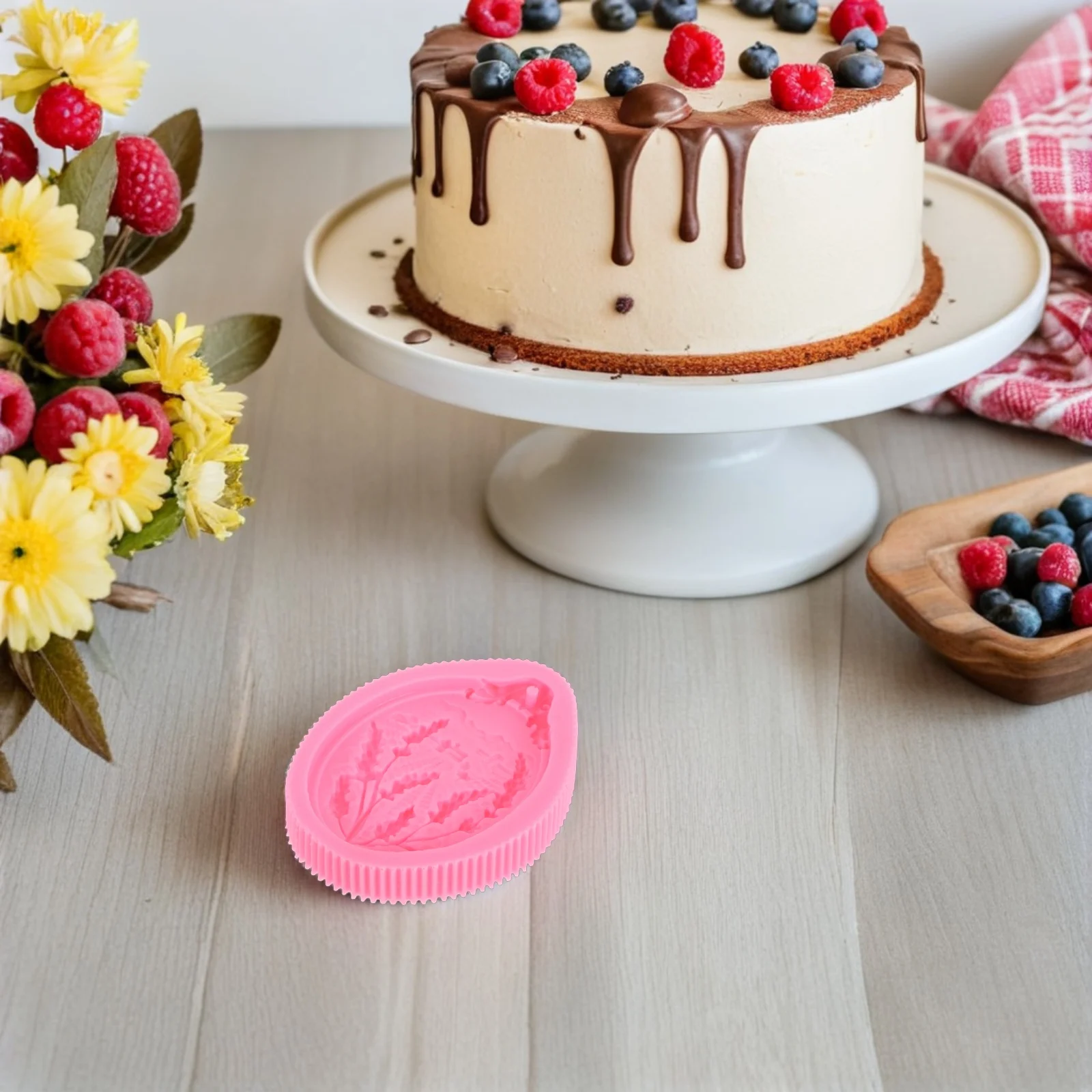 

Silicone Mold DIY Baking Small Flower Molds Fondant Cake Decorating Lavender Cakesicle Bakeware