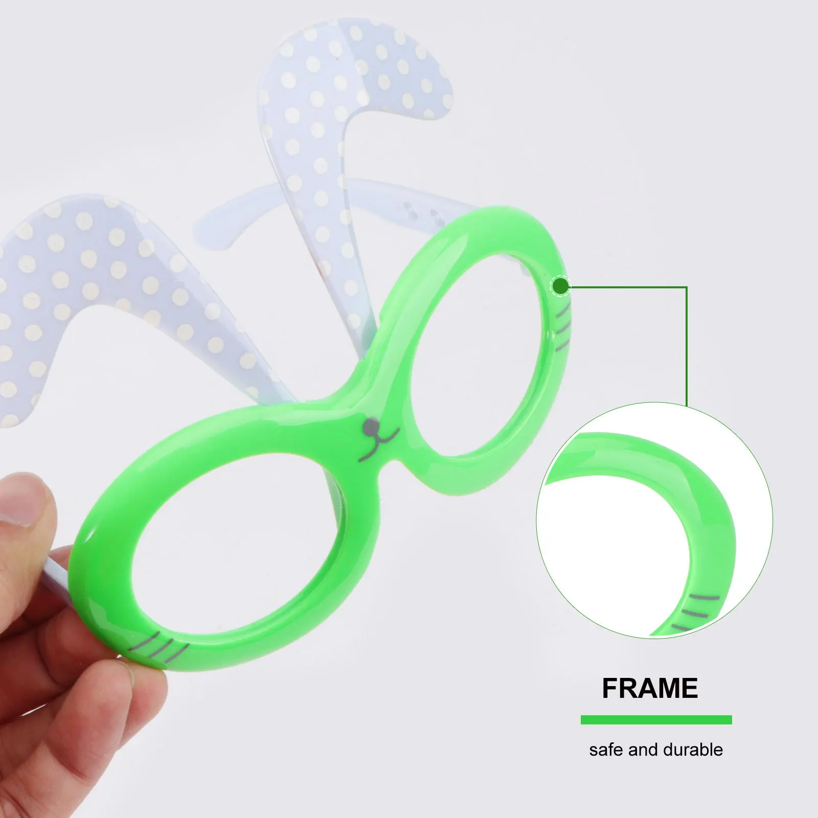 2Pairs Rabbit Eyeglasses Festival Eyewear Mask Colorful Easter Party Glasses for Adults Kids Fun Bunny Costume Accessories