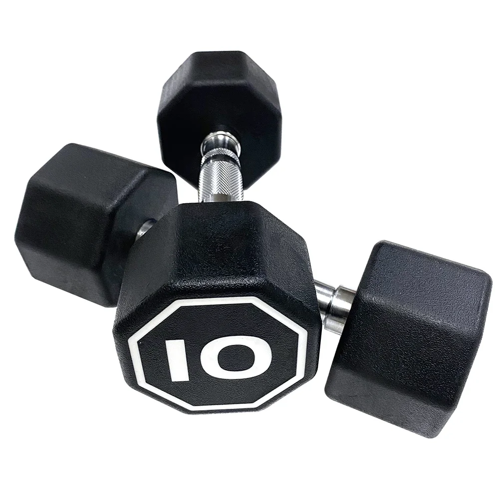 Premium Octagonal Dumbbell,Hard Chrome Plated Handle dumbbells to Assist with Push-Ups,for commercial and home use,silver white,