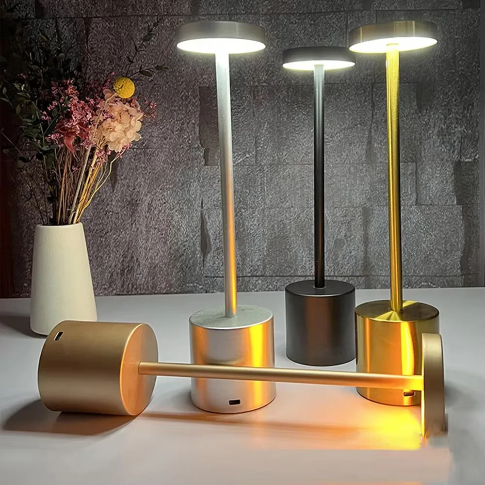 1/3 Pack Portable LED Wireless Touch Desk Lamp Rechargeable Table Light 3 Colors Dimmable Bedside Creative Ambient Lamp for Room