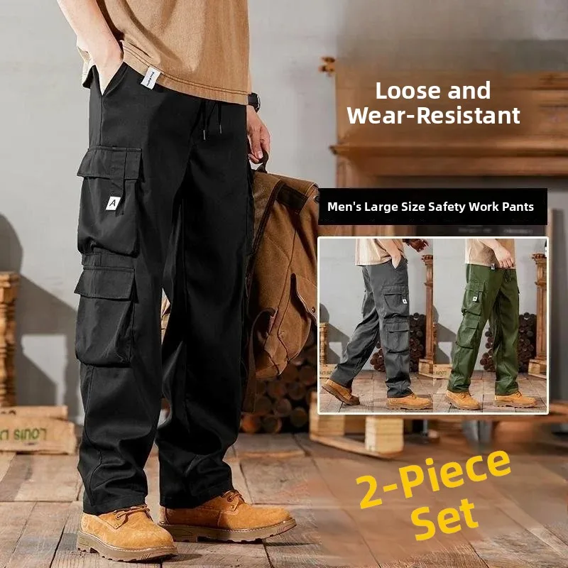 Men's Workwear Pants Outdoor Labor Protection Trousers Anti-Dirt Wear Resistant Spring Autumn Construction Site Casual Style