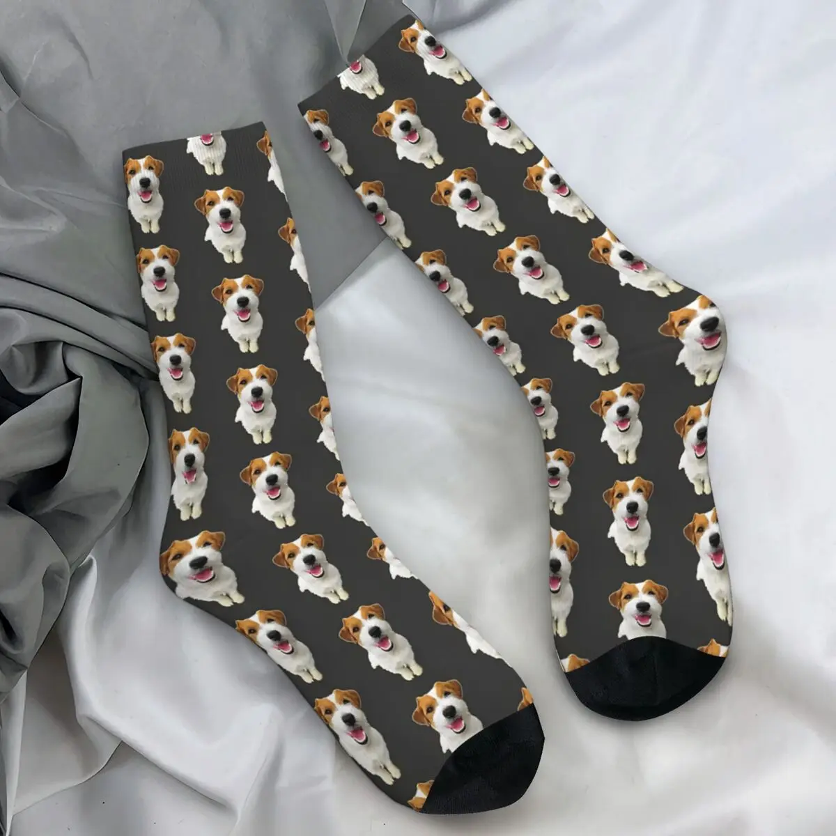 Jack Russell Terrier Dog Stockings Adults Men Socks Medium Soft Fashion Sock Outdoor Sports Non-Slip Printed Socks Birthday Gift