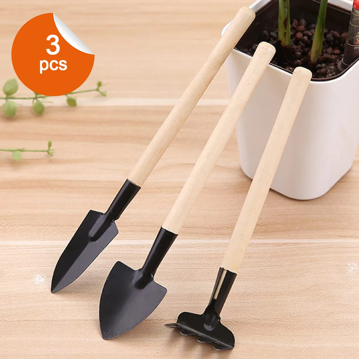 3pcs/set Mini Gardening Tools Set Multifunctional Gardening Loosening Tools Outdoor Hand Plant Flower Shovel Rake