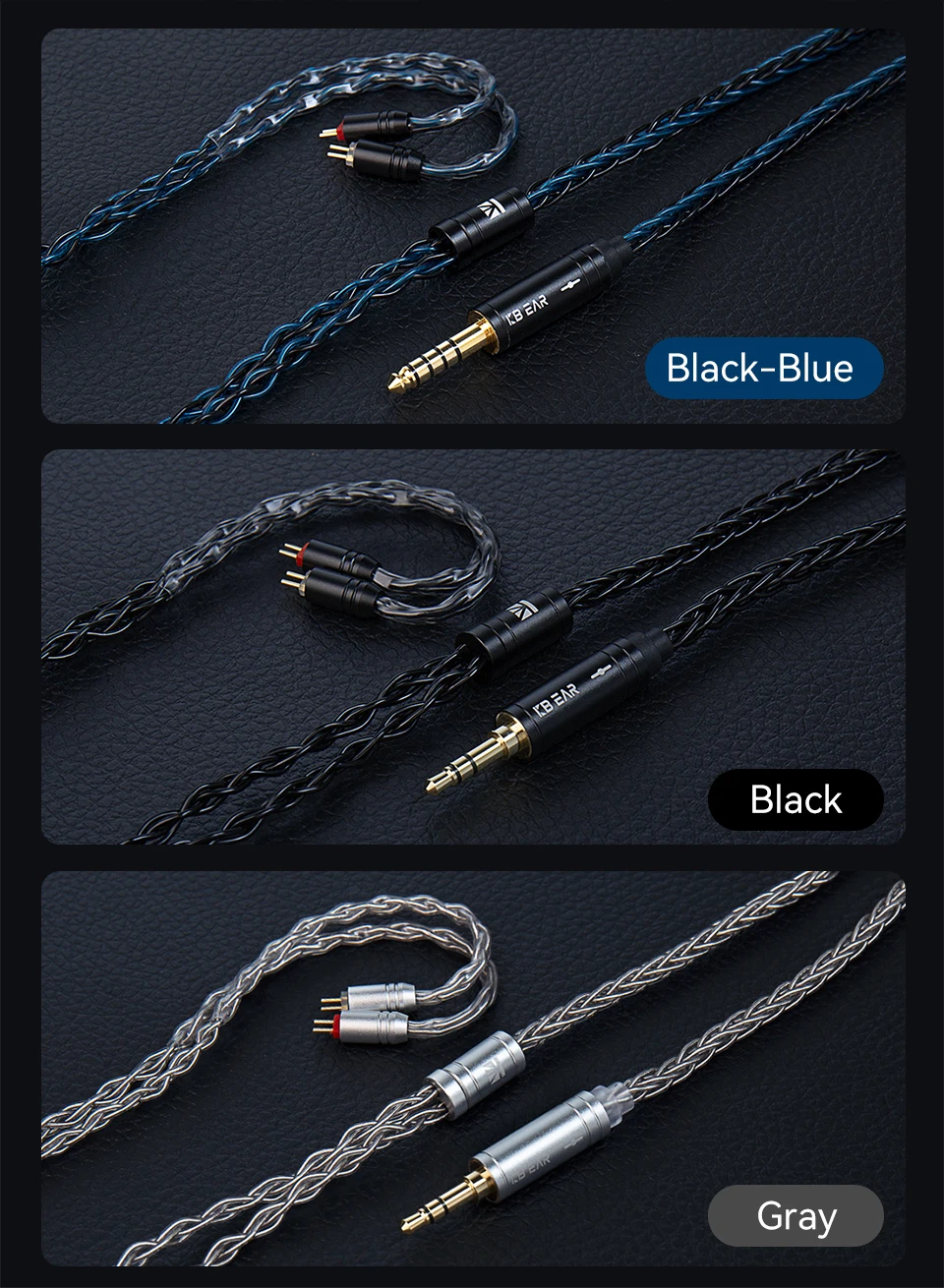 KBEAR ST12 Max 1,5 m 8 Kern OFC versilbertes kabelgebundenes Kopfhörerkabel 2PIN/QDC/MMCX Ohrhörer-Anschluss für KBEAR KZ ZS12 PROX Headset – Detail 7
