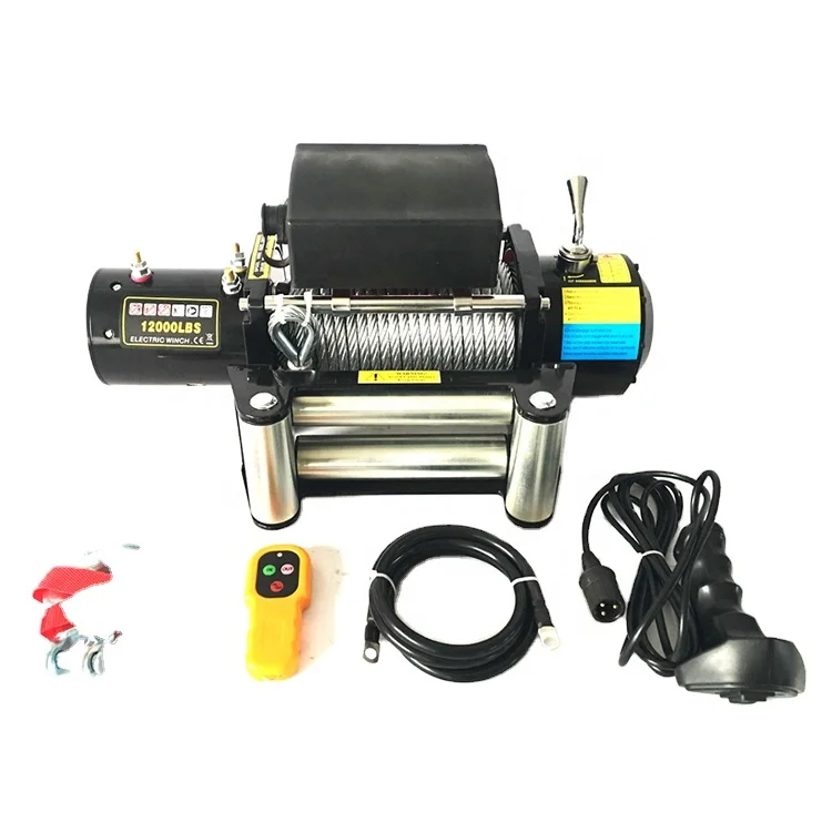 KingRoy 4x4 ونش كهربائي للاسترداد 12000 رطل 12 فولت مع حبل سلك فولاذي للسحب
