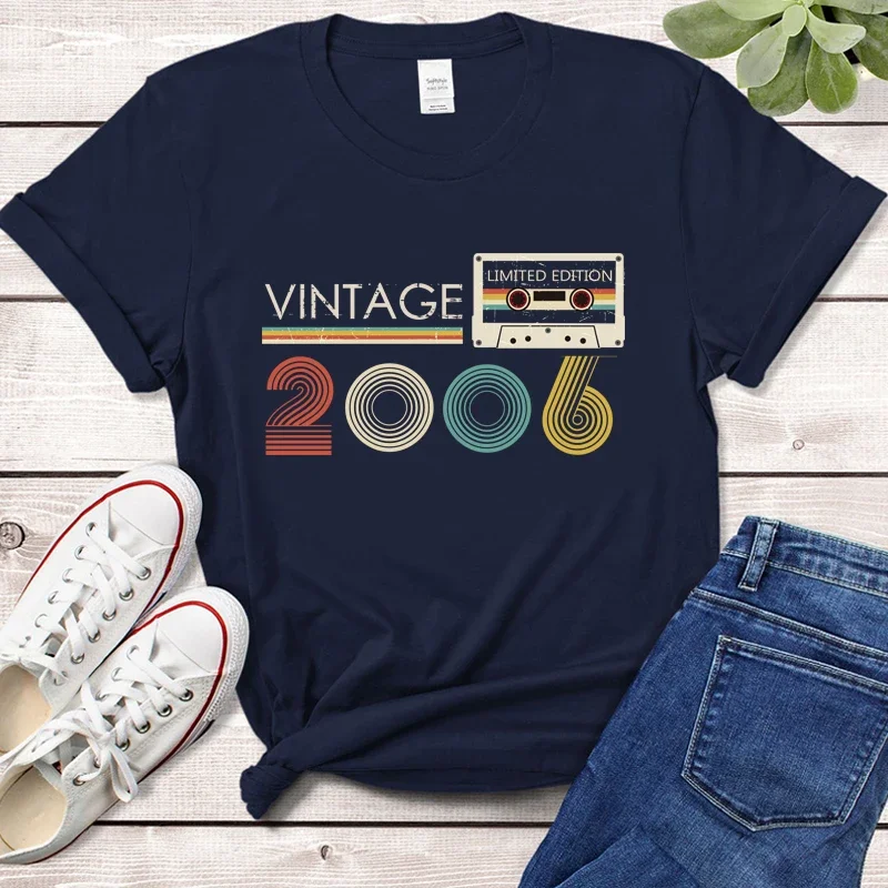 

Vintage 2006 Limited Edition Audiotape Women Graphic T Shirts Retro Made In 2006 17 Birthday Party Top Girlfriend Gift Tshirts