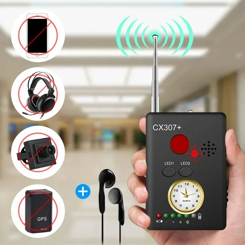 

CX307+ Infrared Laser Multi-Function Camera Detector Spy Gadgets Wireless Scanning Detectable Hidden Camera GPS Tracker Signal