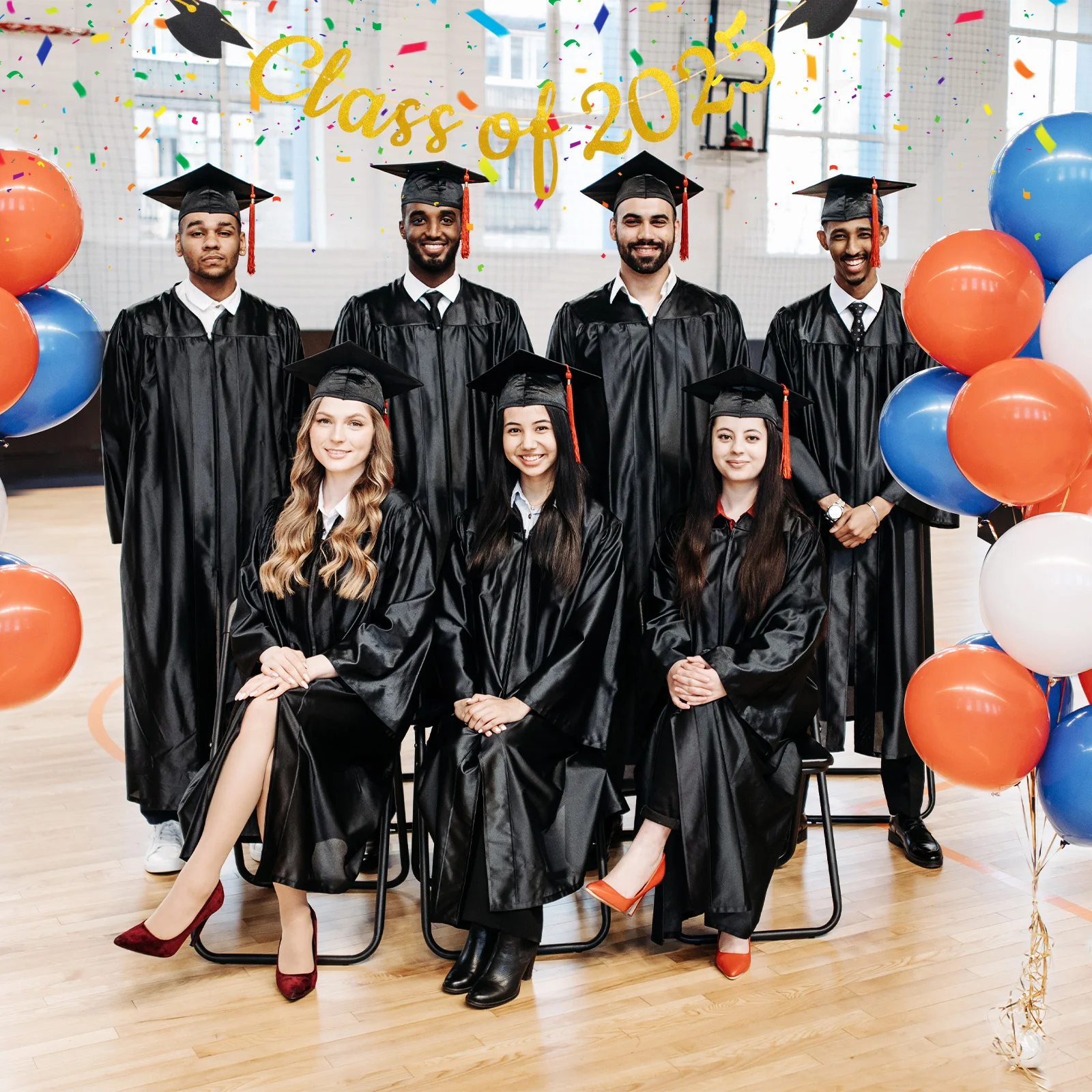 

Party Decoration Class of 2025 Preschool Graduation Banner Reusable Paper Bright Colors Easy Install Photo Prop