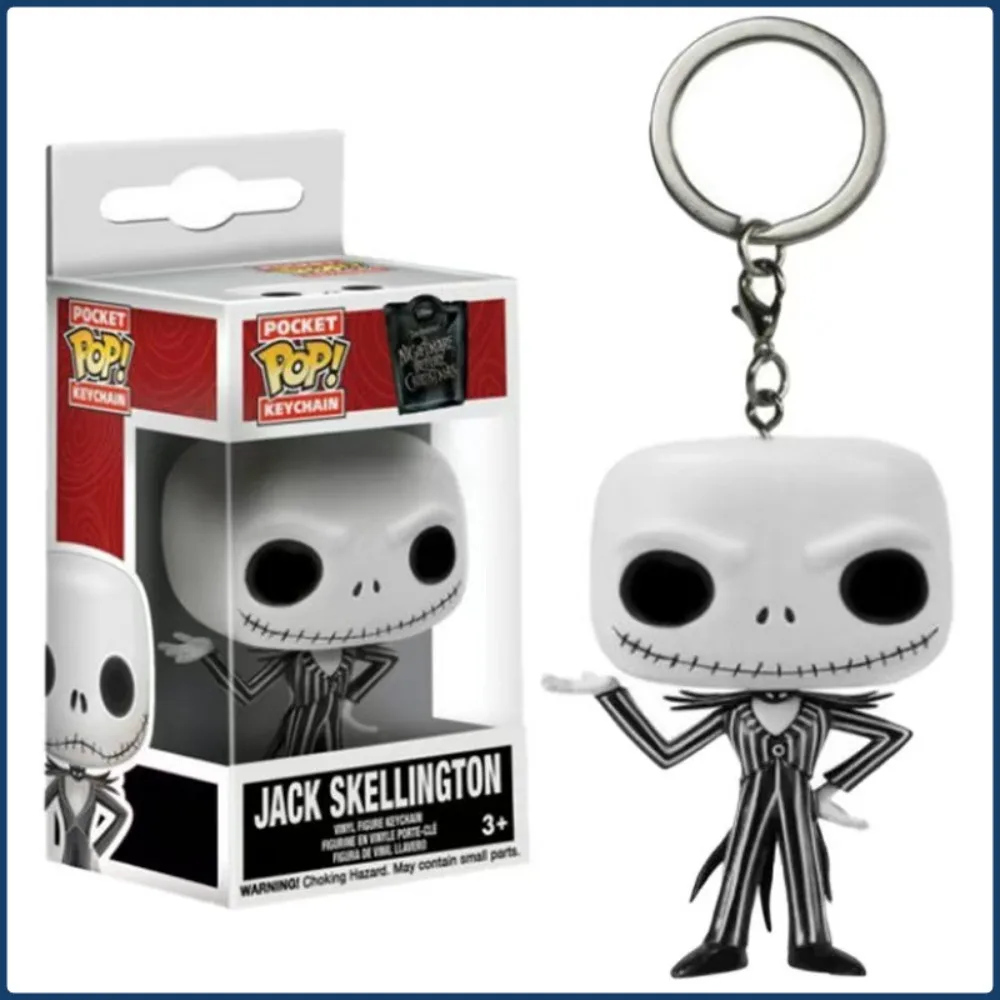 

Funko Keychains The Nightmare Before Christmas Jack Skellington Q-version Periphery Action Figures Pendant Keychain Kids Gifts