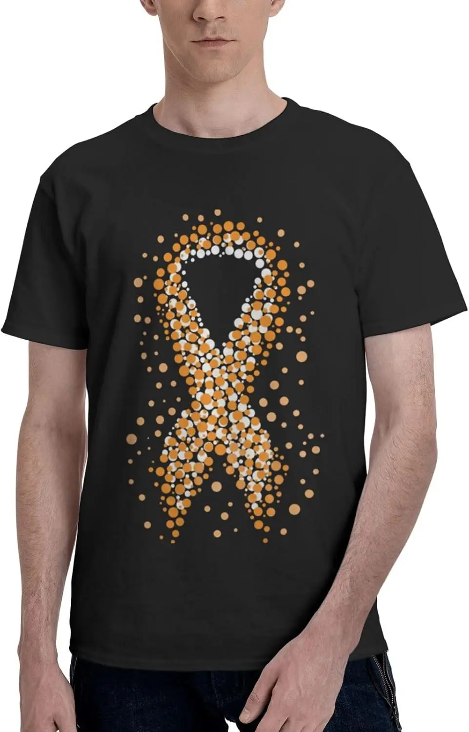 Leukemia Cancer Awareness Ribbon T-Shirt Vintage Short-Sleeve