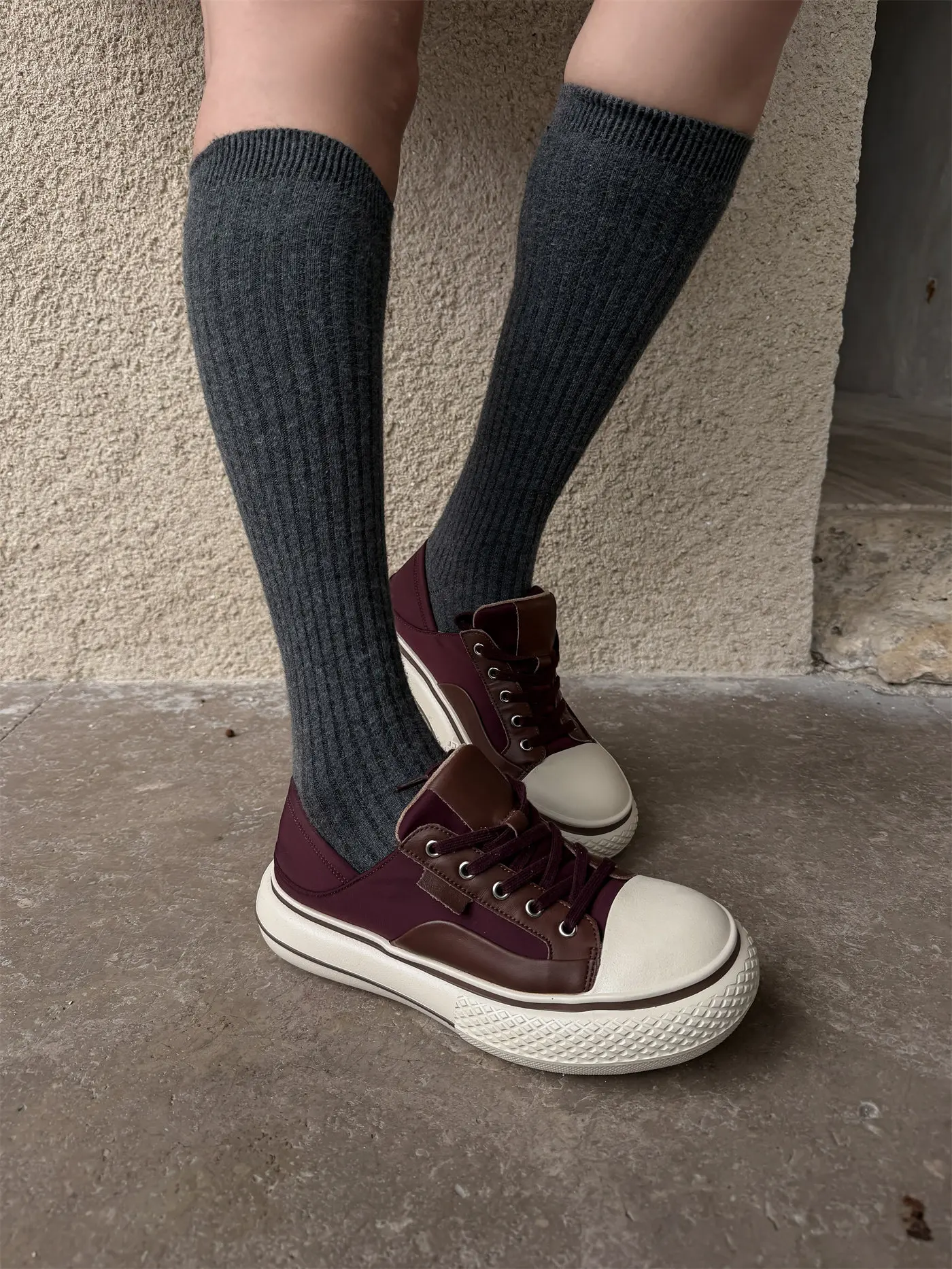 Women 2‑Way Wear Retro Colorblock Thick Platform Bread Sneakers Mule Casual Board Shoes мули на шнуровке обувь на толстой подошв