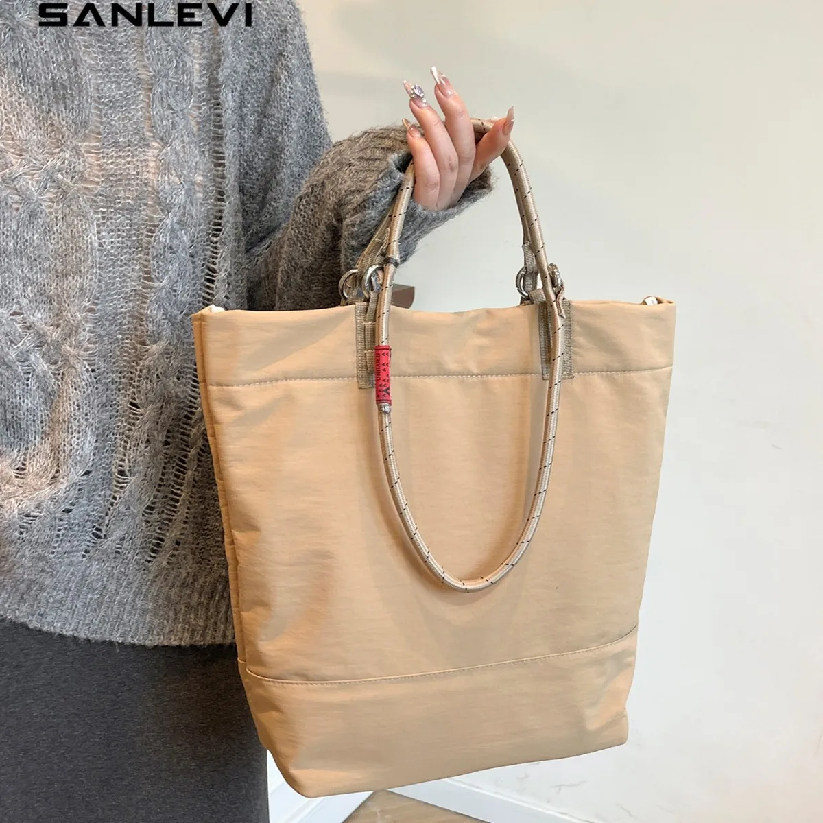 

Women's Cotton Canvas Tote Bag – Large Capacity Casual Shoulder Handbag, Retro Crossbody Purse for Shopping, Work, Beach