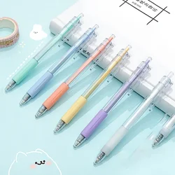 2024 Macaron 6 Kleuren Balpen 0.5Mm Zwarte Inkt Snel Droog Signeren Pen Voor Student School Briefpapier Kawaii Kantoorbenodigdheden