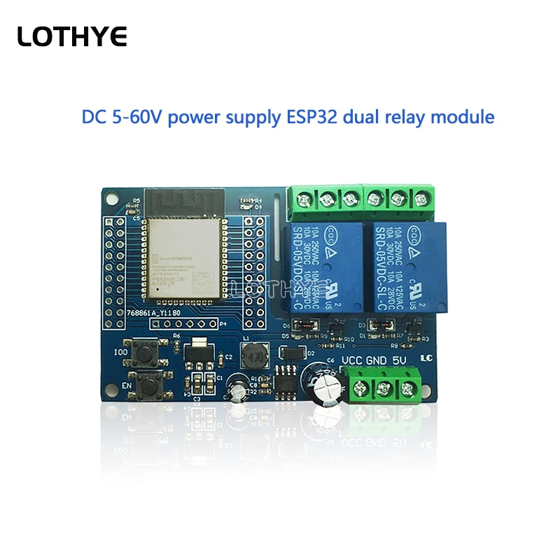 ESP32 Dual Channel Wifi Bluetooth Relay Module Secondary Development Board DC5-60V Power Supply