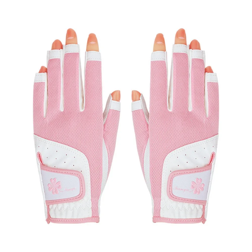 

Удобные женские спортивные перчатки, дышащие нескользящие перчатки для гольфа без пальцев, женские сетчатые перчатки для левой и правой руки