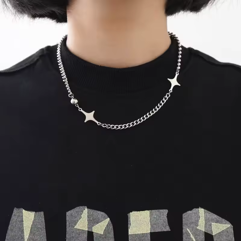 펑크 레트로 스타 목걸이 이미지 2