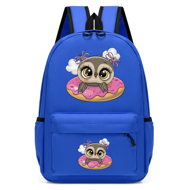 Cartoon Owl Donut Backpack para Baby Boys e Girls, Lovely Schoolbag, Kindergarten Schoolbag, Kawaii Anime, Cute Kids Bagpack para Crianças