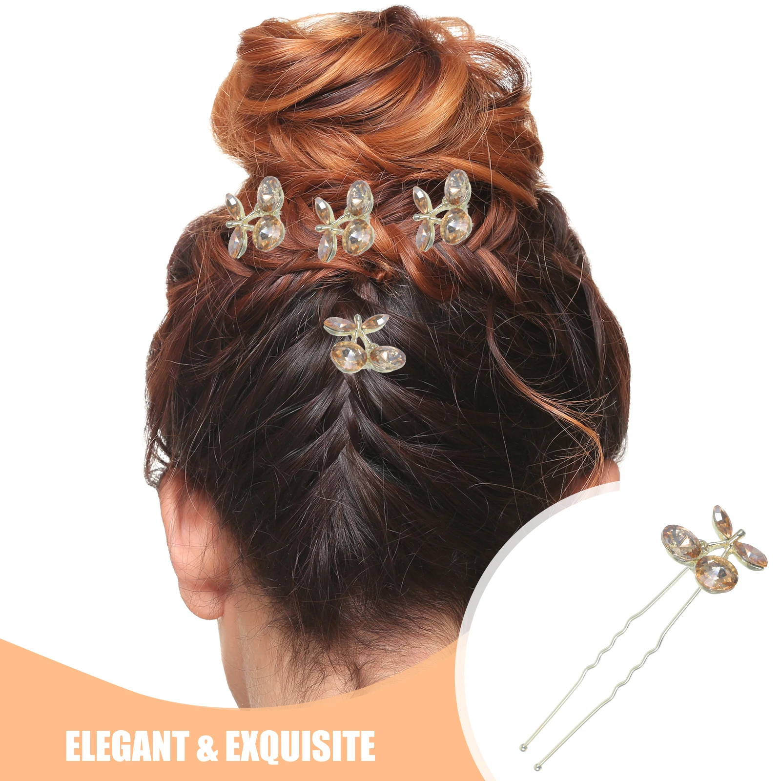

4pcs Rhinestone Forks Bride Accessories U-clip Decorative Hair Pins Versatile Hairstyles Women Hair Sticks Longevity Durability