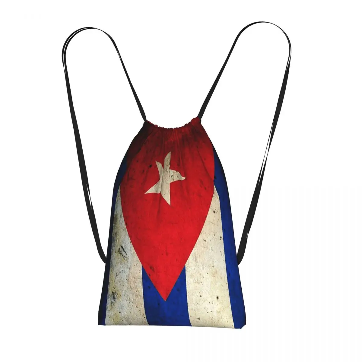 Cuba Cuban Flag Drawstring Backpack hiking cycling Bag Lightweight Foldable Storage Drawstring Bag for Men Women