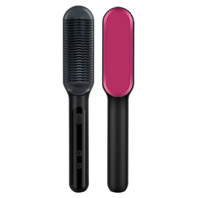 2 في 1 العلامة الخاصة بالجملة أنيون شاشة الكريستال السائل فرشاة فرد الشعر تسخين سريع مشط الشعر الكهربائية #1