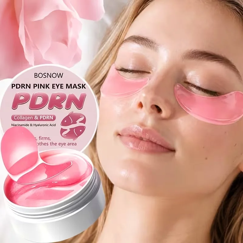 60 Stück Pn Pink Augenpads/Augenpflaster, Unter-Augen-Patches – Tiefenwirksam feuchtigkeitsspendend, für ein verfeinertes Erscheinungsbild, mit einem starken feuchtigkeitsspendenden und kühlenden Effekt, Gel-Augenpads verbessern die Haut um die Augen, geeignet für alle Hauttypen, Unisex – Detail 1