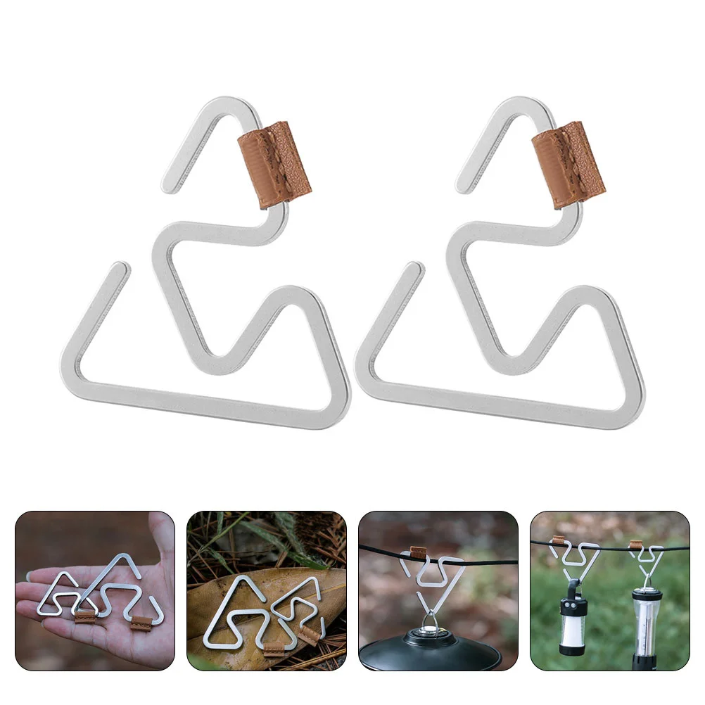 

2Pcs Stainless Steel Hanging Clips Heavy Duty S Shape Hooks Outdoor Camping Climbing Hiking Mountaineering Use