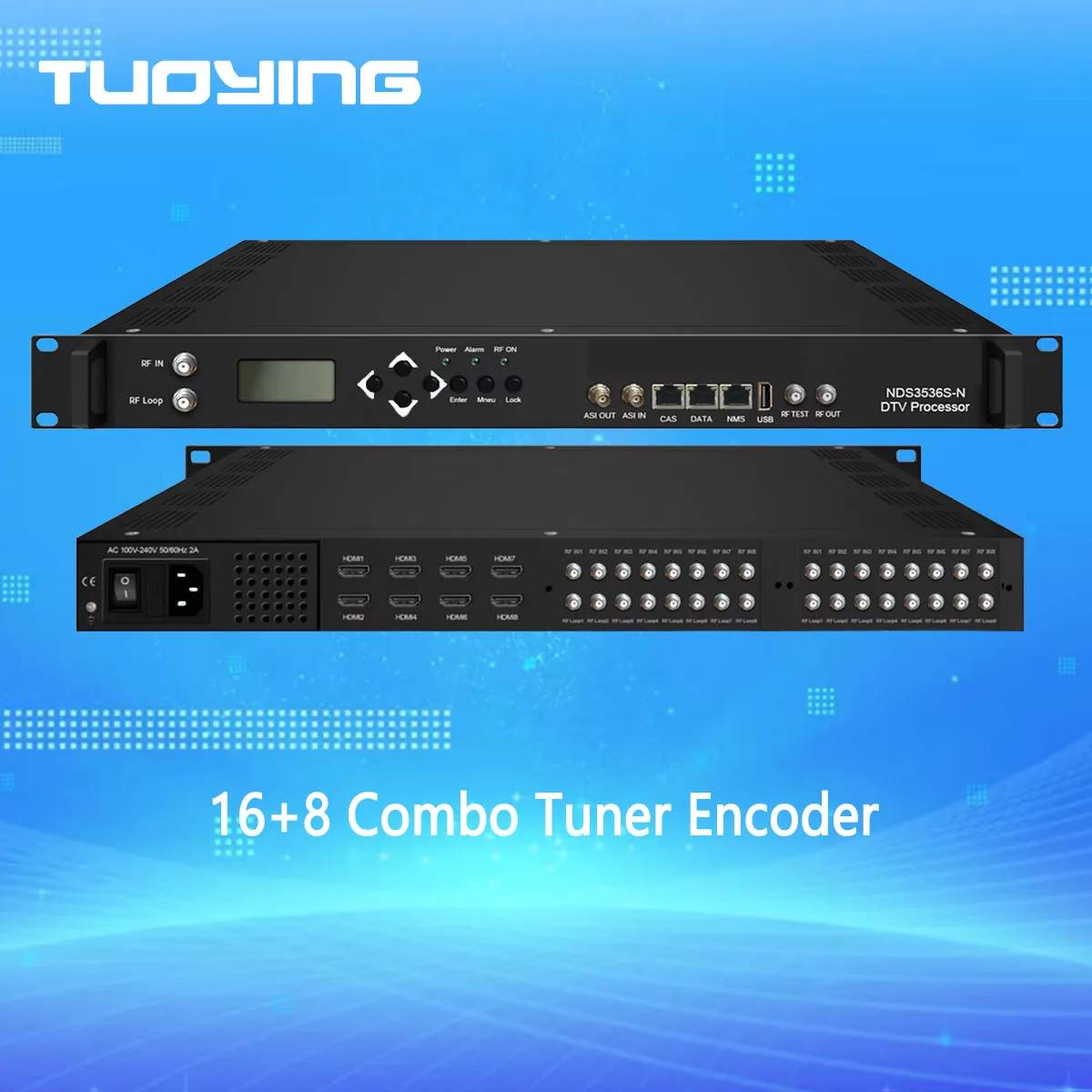 16+8 Combo Tuner Encoder Receiver Modulator Tuner HDMI to RF DVB-T DVB-C ATSC ISDBT dtmb Modulator IPTV CATV TV Front End System