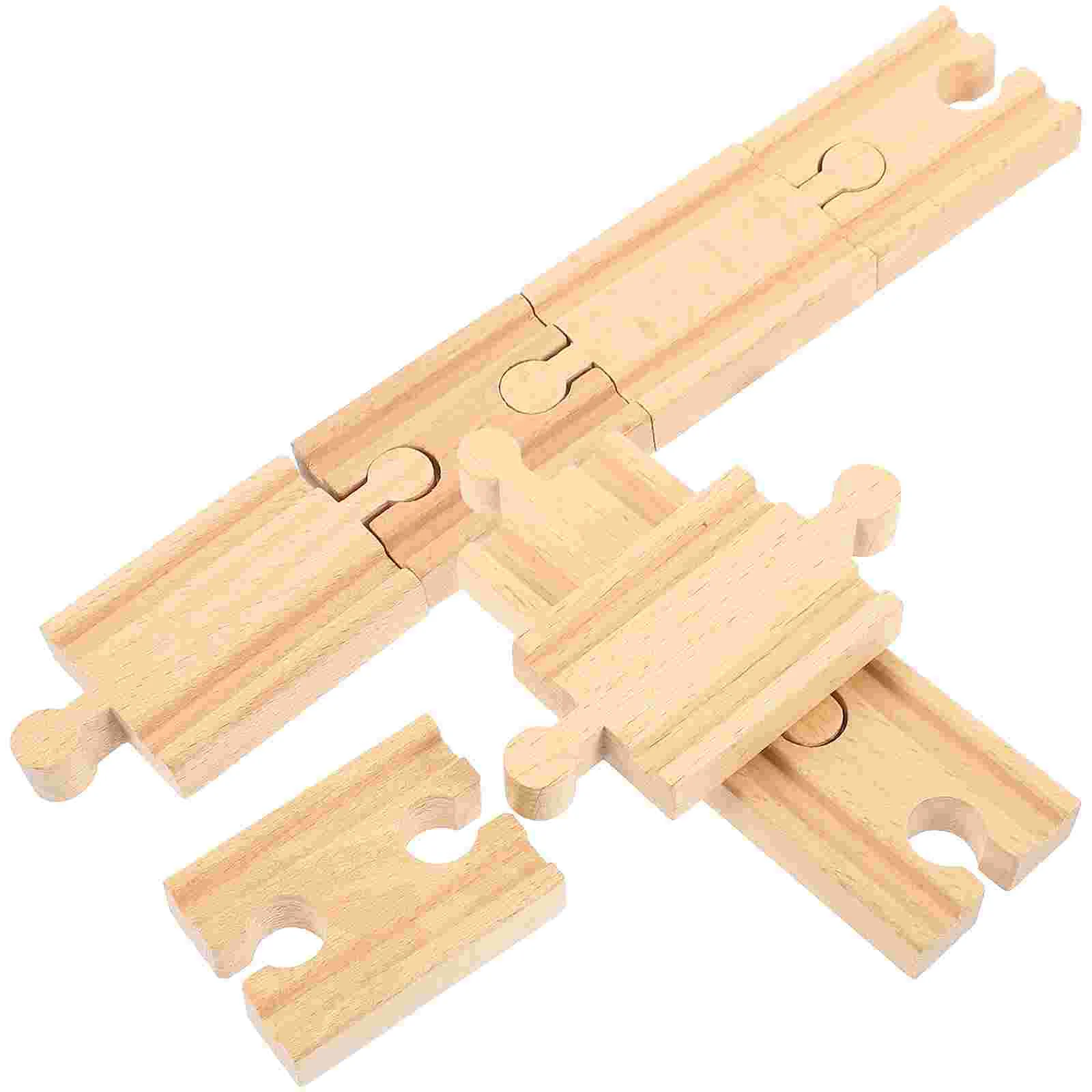 8-teiliges Zuggleis-Zubehör, Kinderspielzeug aus Holz für Züge, Eisenbahn, Spielzeug, Gleise, Blöcke, Hängebrücke