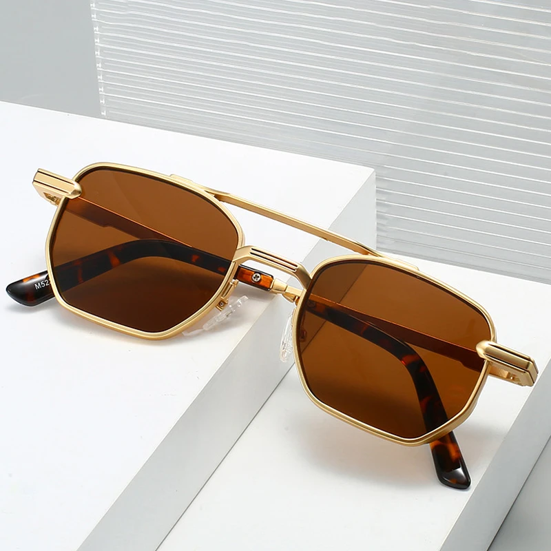 JNPCXI New Vintage Double Bridges Pilot Women Sunglasses Metal Frame Gradient Shades UV400 Men Trending Sun Glasses