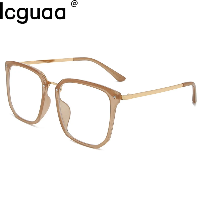 New Oversized Square Transparent Eyeglasses Frames for Women Men Anti Blue Light Glasses Clear Frame Optical Computer Eyewear