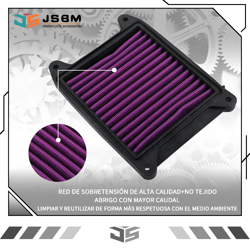 Filtro de aire de alto flujo lavable JSBM para motocicletas, compatible con Pulsar N250 N160 F250 P150 Bajaj N 160 250 2022 2023 (36JR0043)