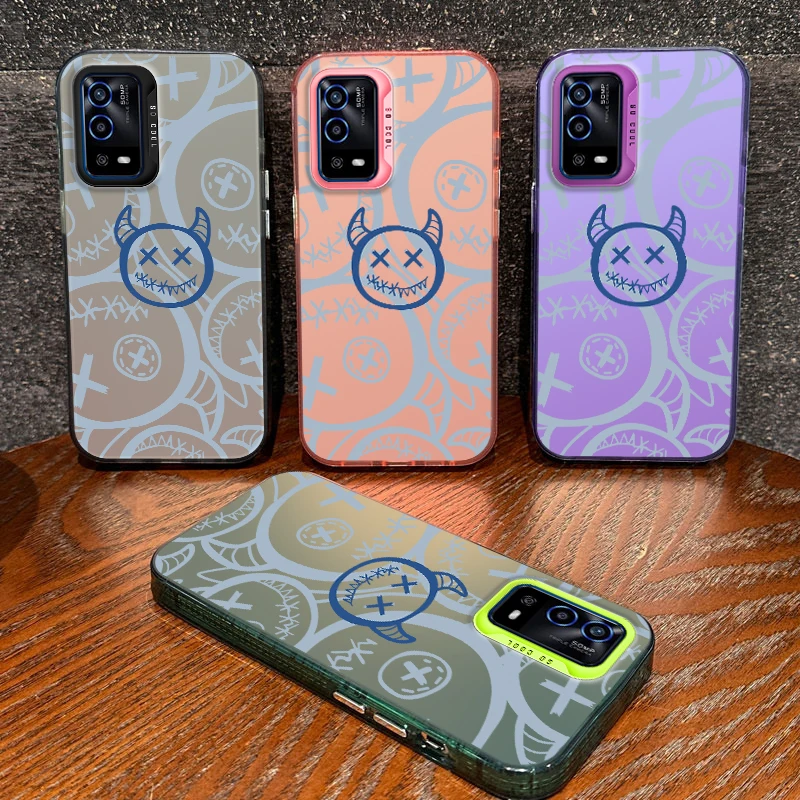 Luxury Laser Fasion Case for OPPO A1 A17 A37 A38 A55 A56 A58 A76 A78 A96 A98 RENO 8T 10 PRO Plus 4G 5G Cover Little Monsters