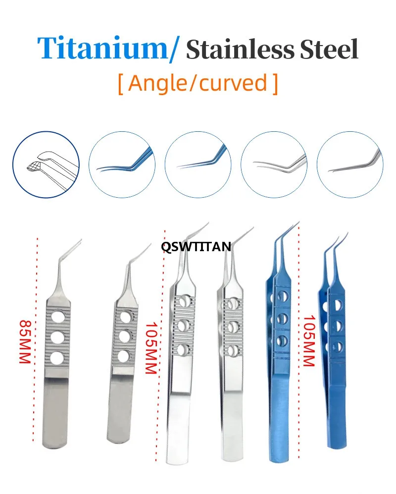 Ophthalmic Forceps  Arcuate Dihedral Eye Capsulorhexis Forceps Titanium Surgical Instruments Stainless Steel