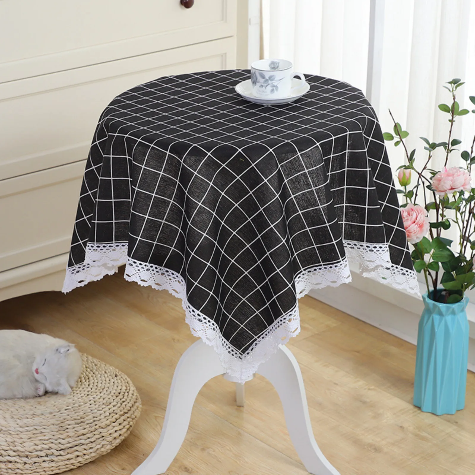 Cotton Tablecloth Is Versatile, Round, Durable, Elegant And Decorative Tablecloth