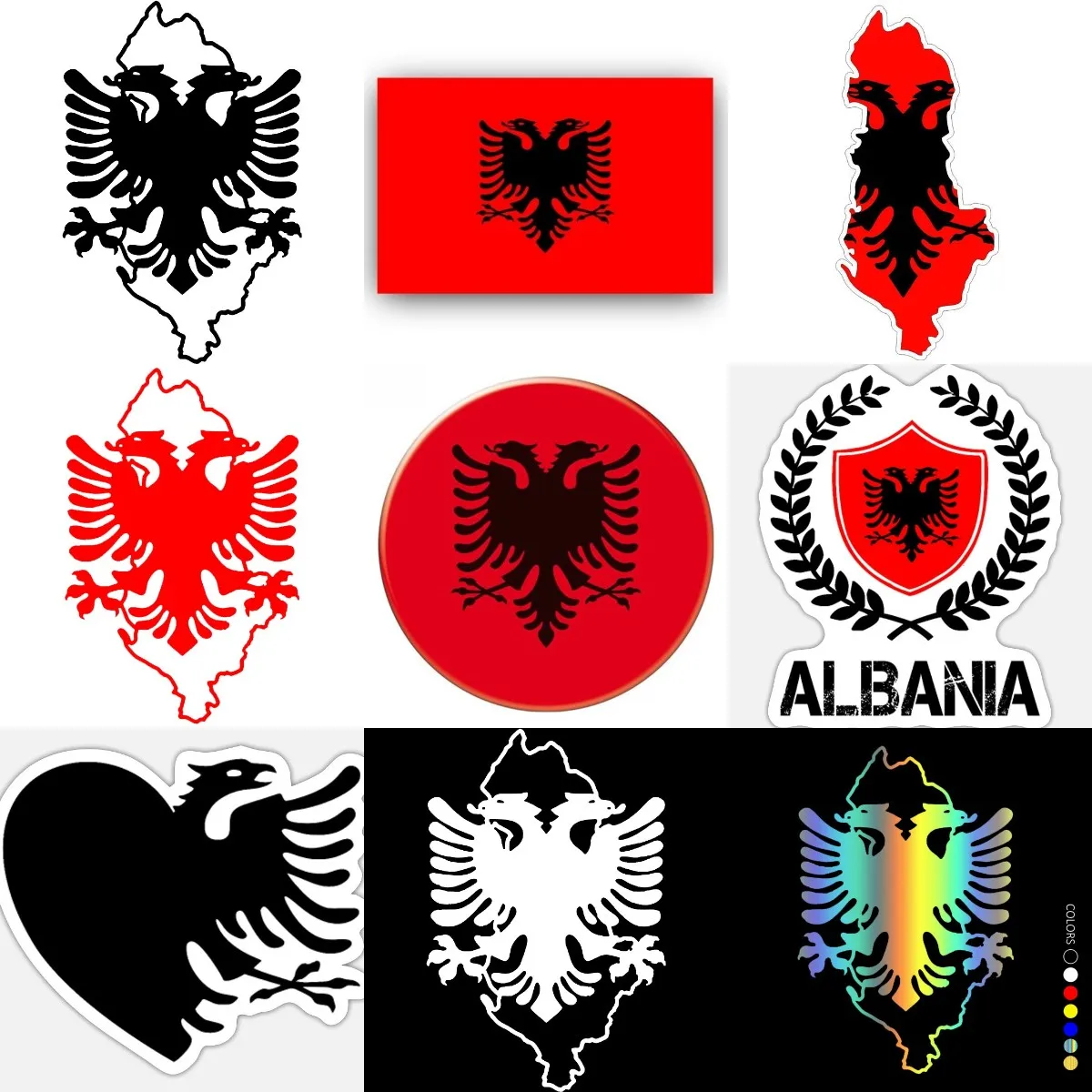 Albania Flag Map Eagle Creative Sticker for Covered Scratch Decorate Wall Room Car Truck Motorcycle Window Van Decal Accessories