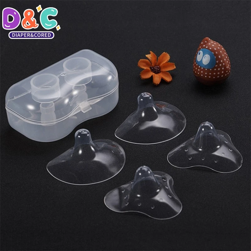 

2Pcs Silicone Breastfeeding Nipple Protectors Feeding Mother Nipple Shields Protection Cover Soft Milk Feeding Nursing Shield