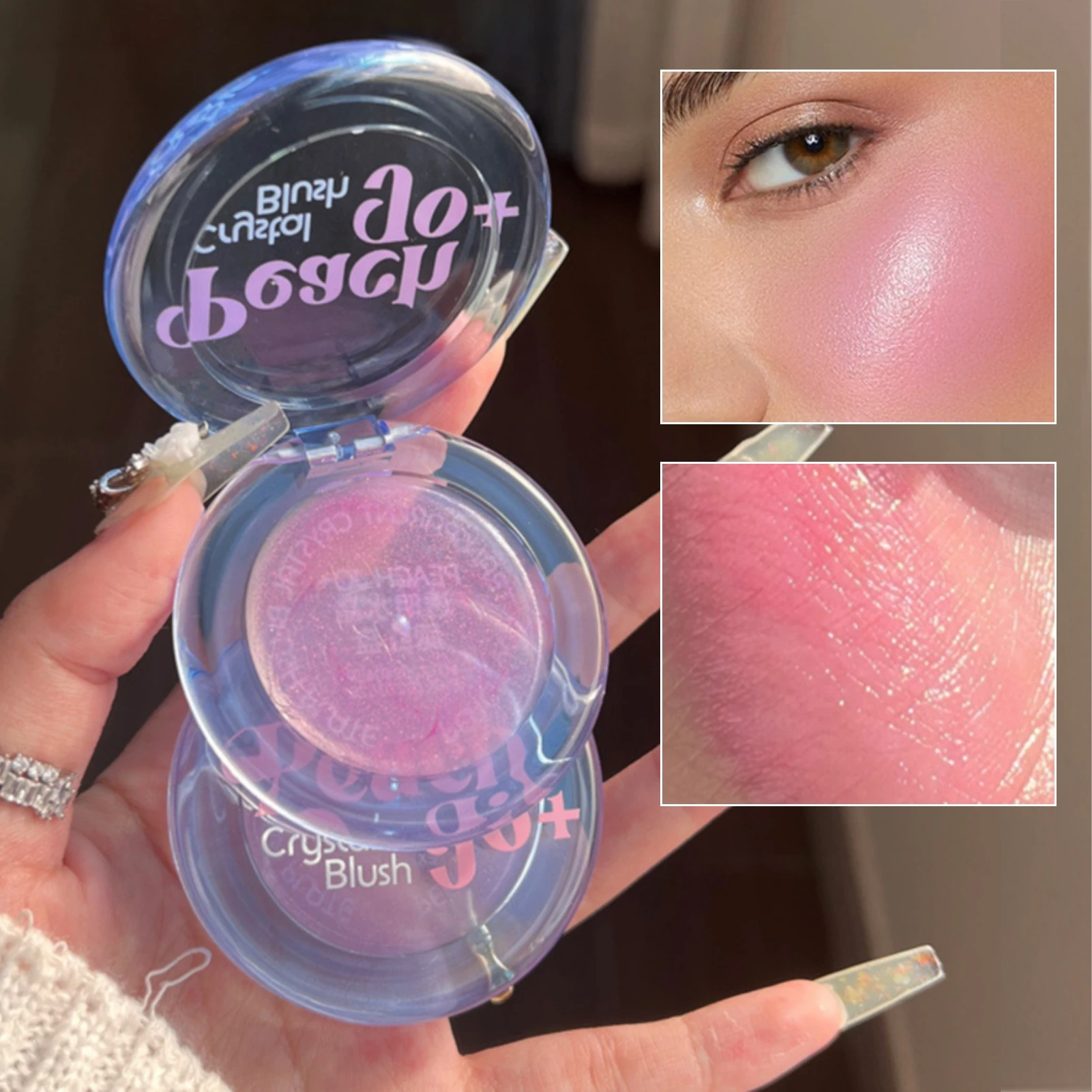 1PC Magic Crystal Warm Feeling Change Color Blush Naturally Beautify Clear Color Atmosphere Feeling Vitality Blush Cream