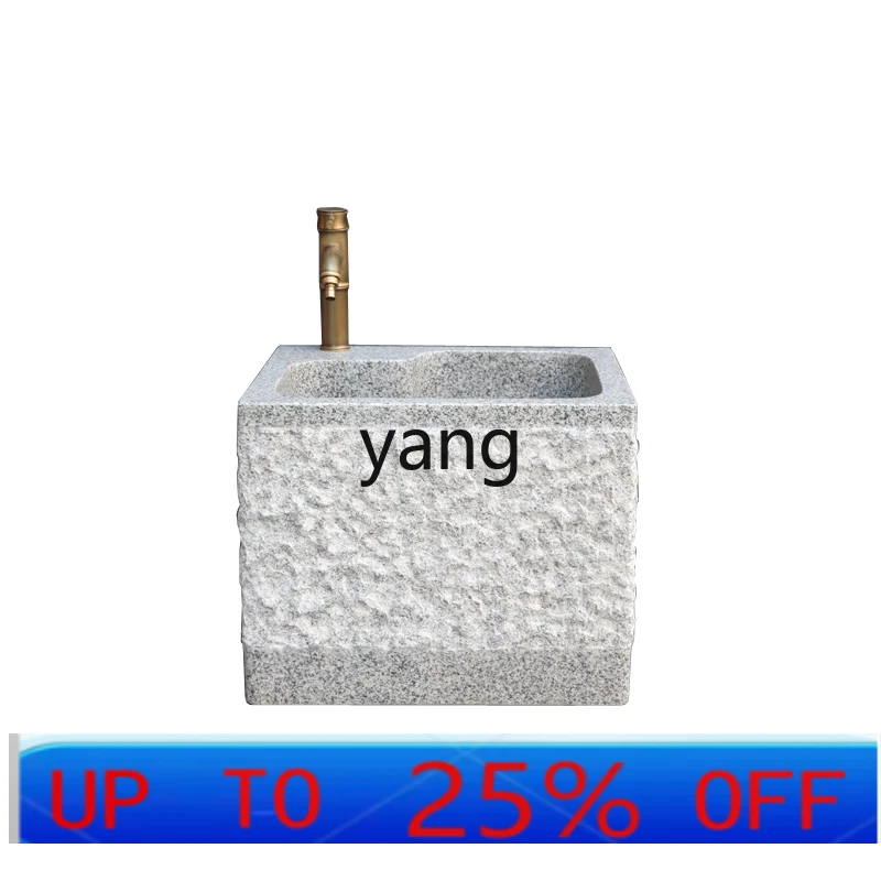 

LTT natural marble mop pool courtyard wash basin integrated retro mop