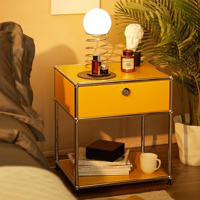 

Retro cabinet Bedside table Stainless steel dining side cabinet Locker Simple decorative cabinet