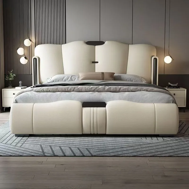 

King Headboard Beds Frame Storage Bedsroom Modern Beds Luxurys Nightstands Meubles De Chambre Home Furniture Accessories