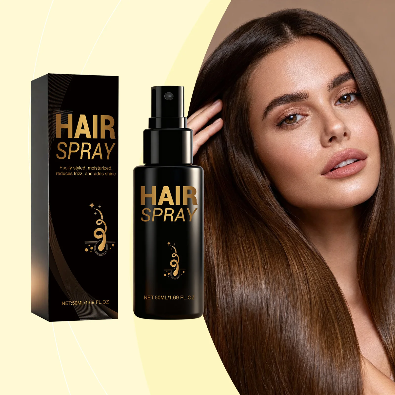 Menthol Hair Spray Add Shine Lasting Hold Fluffy Volume Maintain Moisturizing Reducing Frizz Quickly Dryness Hair Styling Spray