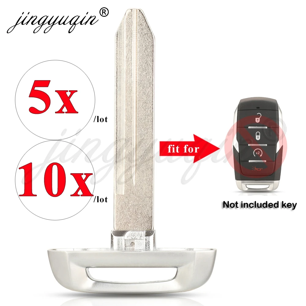 

jingyuqin 5/10 шт. Умный аварийный запасной ключ-заготовка для Dodge Ram 1500 2500 3500 4500 5500 2019-2024, необработанный, без ключа, с функцией бесключевого доступа