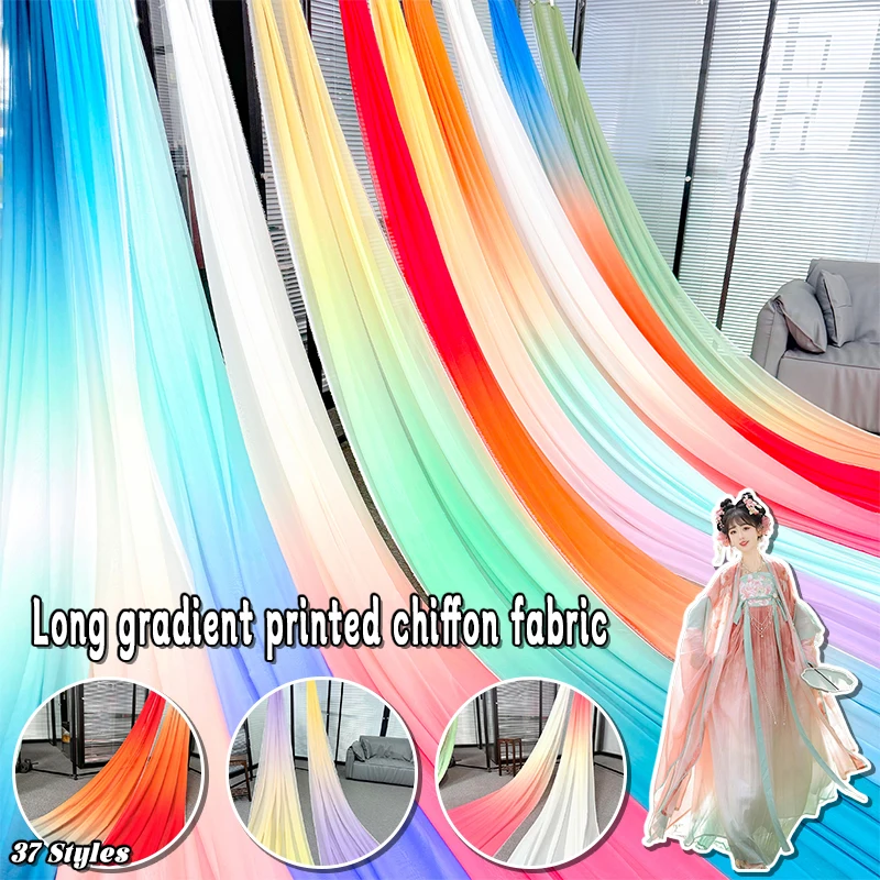 

400*150cm Chinese Style Gradient Color Fabric Chiffon Fabric Diy Ancient Style Hanfu Wedding Dress Stage Costume Party Decor