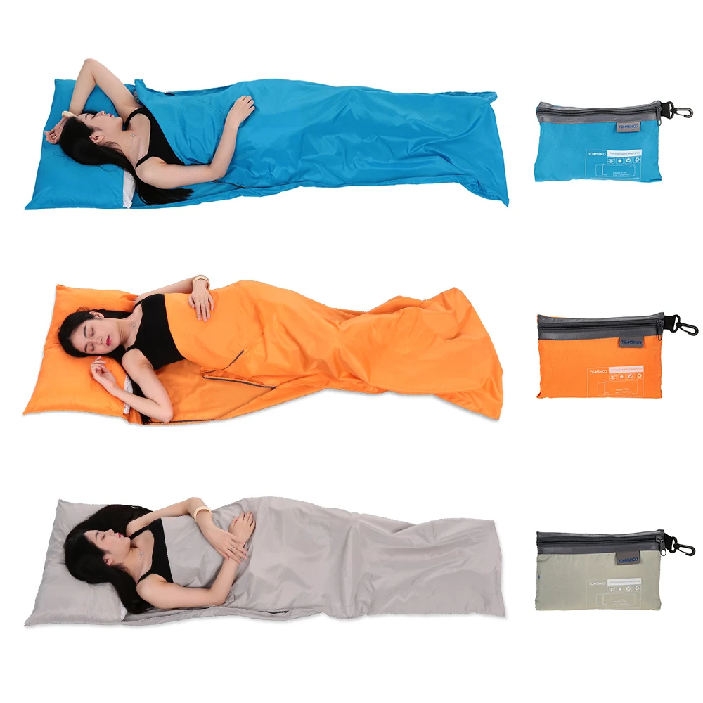 Outdoor Travel  Sleeping Bag Liner Camping Polyester Pongee Healthy Sleeping Bag Liner with Pillowcase Business Trip Hotel