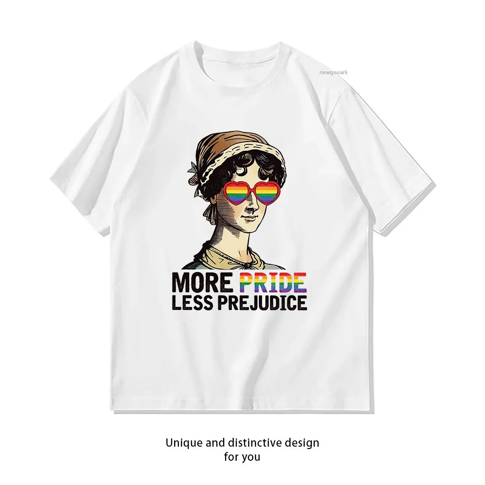 More Pride Less Prejudice Lgb Jane Austen Proud Ally Pride Month Classic T-Shirt woman man summer cotton graphic t shirts Adult